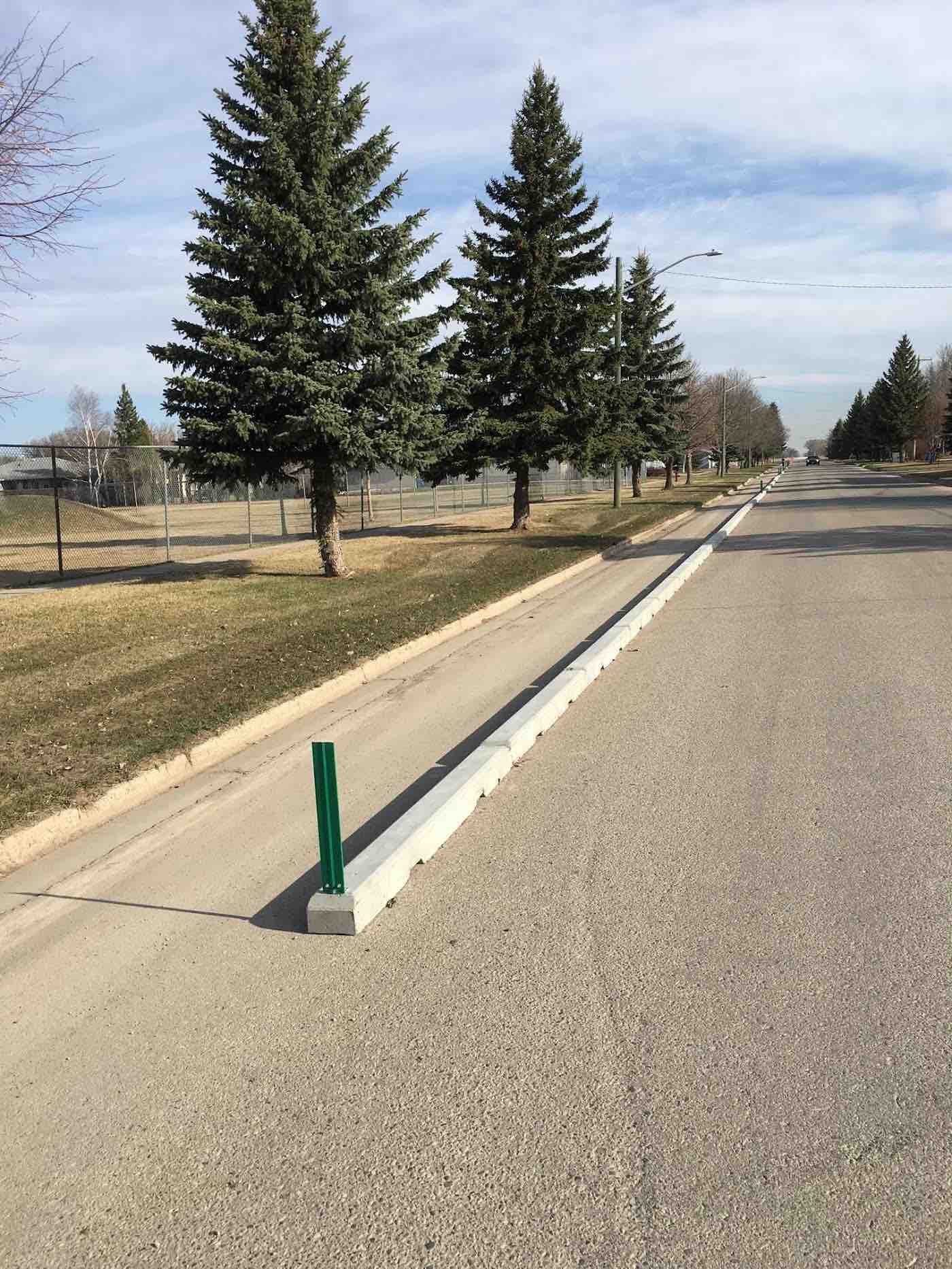 Photograph of a bike lane in Dauphin.